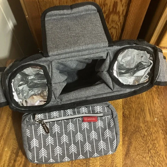 Lekebaby Baby Stroller Organizer w/ Insulated Cup Holders Universal Fit Pockets - Picture 5 of 6